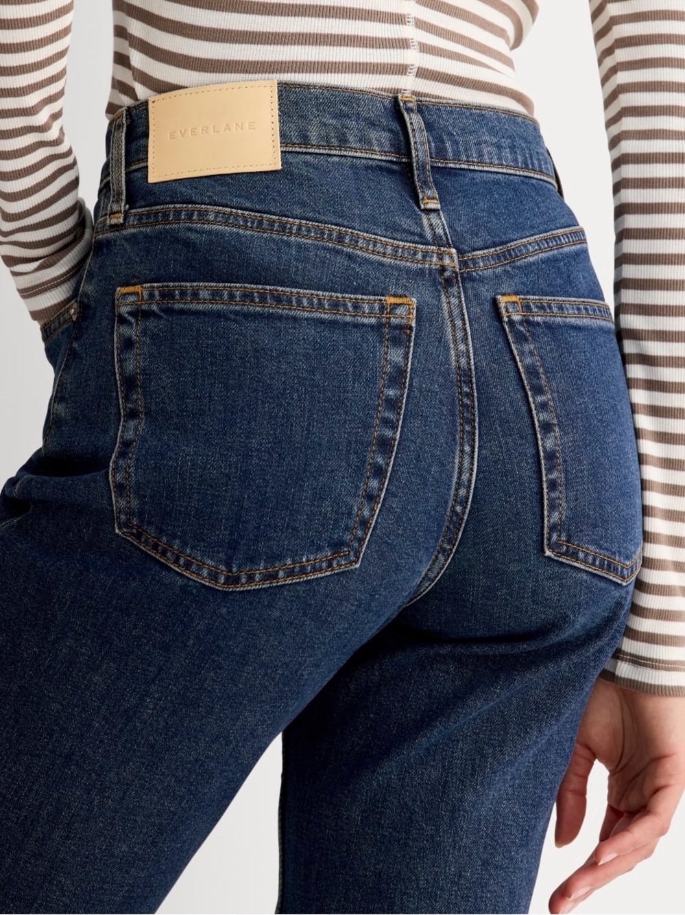 Everlane The Original Cheeky Jean Deep Blue 25s High Rise Slim Straight Nwot View 4